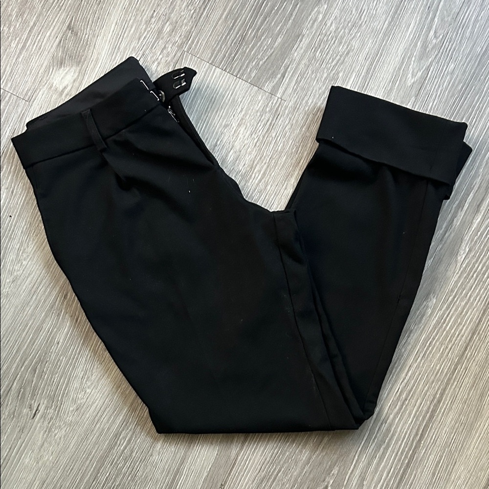Free People Black Mid-Rise Cuff Pants